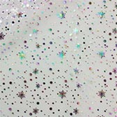 Iridescent snowflake nylon tulle